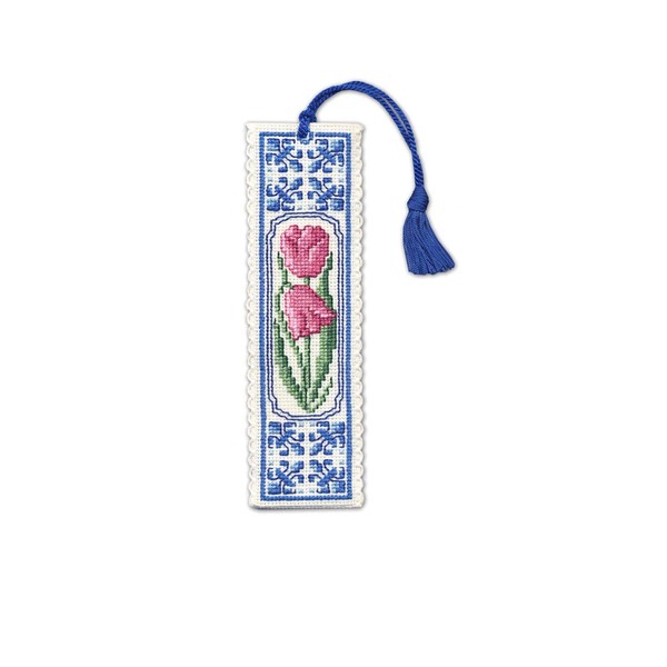 Textile Heritage Collection Cross Stitch Bookmark Kit - Delft Tulips
