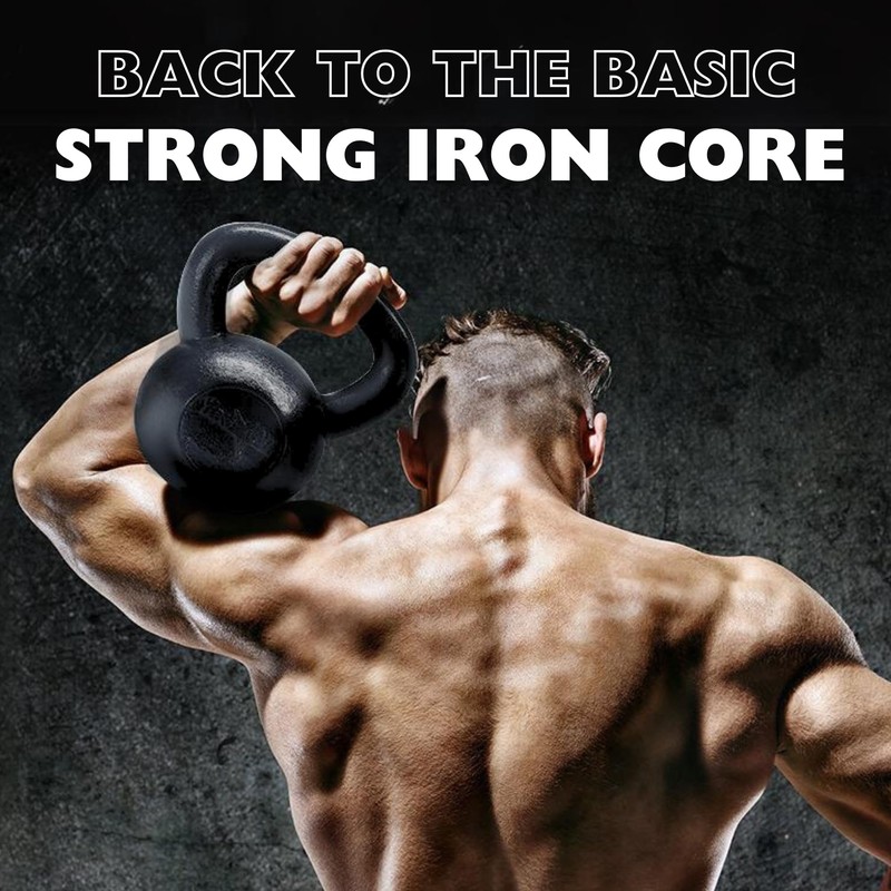 Yes4All 70 lbs Kettlebell Heavy Cast Iron Solid Smooth Handle