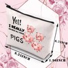 PLITI Pig Makeup Bag Funny Pig Lover Gift Pet Pig