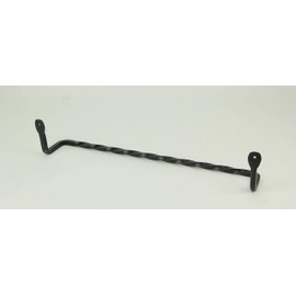 Hand Forged Wrought Iron Wall Mounted Towel Holder Primitive Decor 17 inch