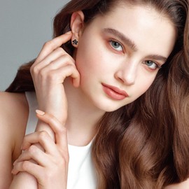 arete de tuerca de plata de ley, hipoalergénicos, diseño de rosas, para mujeres y niñas