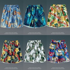 Men's Beachwear Board Shorts Rash Guard Swim Trunks Beach Shorts TK73 3XL Recommended 80.00 Kg-90.00 Kg/K1116 White Beach Pants 5ea