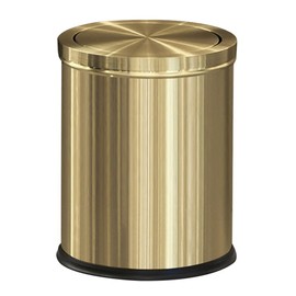 LEASYLIFE 15L/4GAL Gold Bathroom Trash Can, Small Waste Basket with Flipping Lid,Modern Trash can, Golden Trash Can for Bathroom,Kitchen，Living Room,Hotel,Office(Singer Gold)