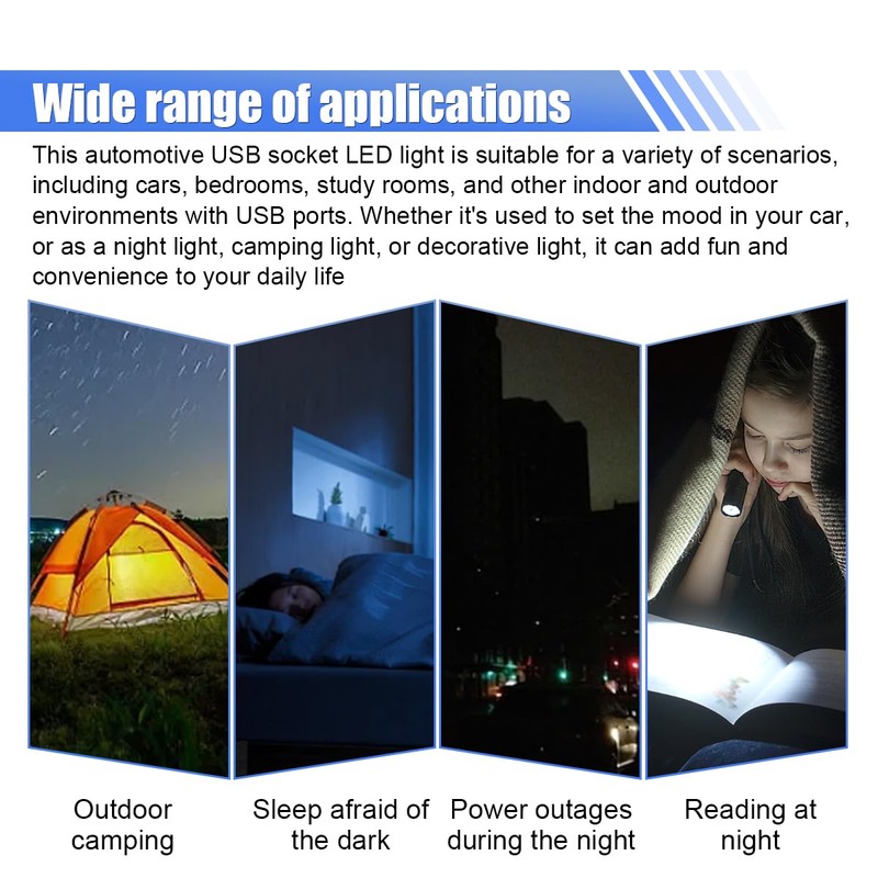 UHANBUT USB LED Car Interior Atmosphere Light, Plug-in USB Touch
