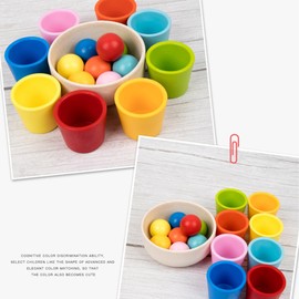 CXAFQ Montessori Preschool Toy for Colour Sorting and Counting, Wooden Colour Sorting Game, Stacking Game for Colour Sorting, Gift for 1+ Years, Educational Toy Gift