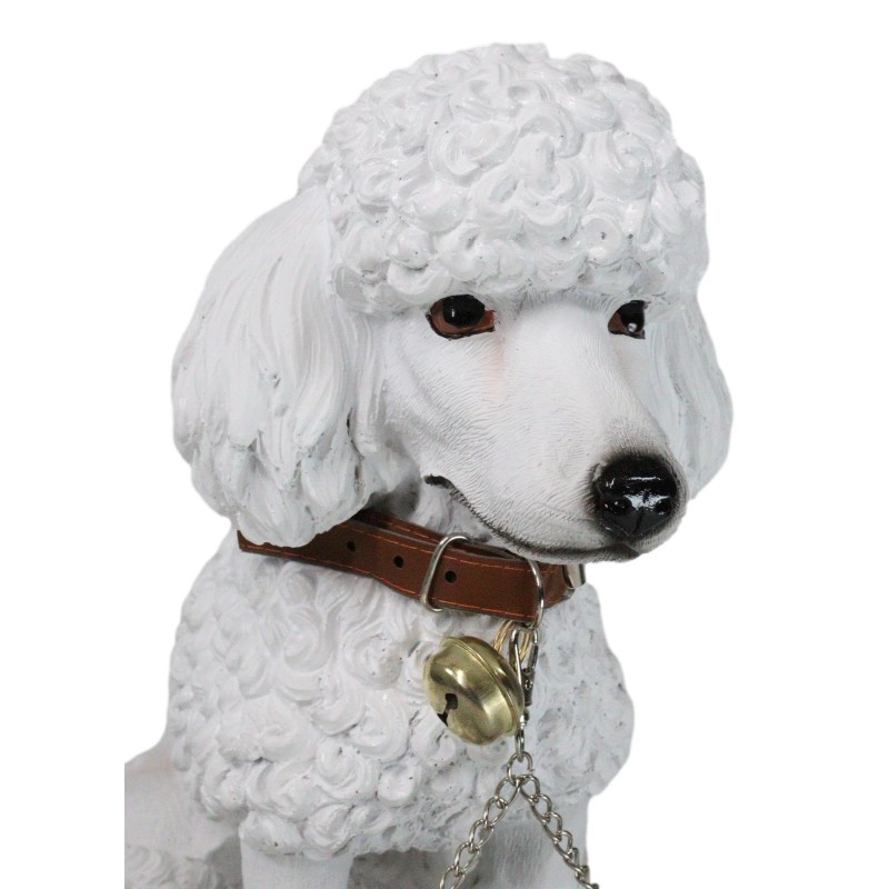 Realistic White French Poodle Dog Fifi Welcome Greeter Statue With
