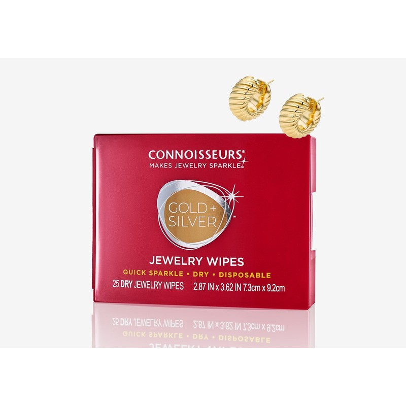 Connoisseurs Gold & Silver Jewelry Wipes 25 Dry Jewelry Wipes