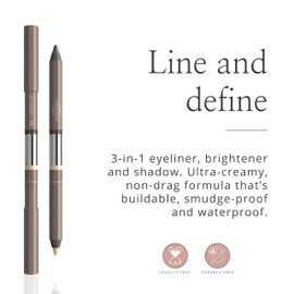 Studio 10 l-Lift Longwear Eyeliner - High Pigment, Smudge Proof Eyeliner Pencil - 3-in-1 Liner, Brightener & Shadow Eye Pencil - Best Eyeliner for Older Skin (Shade - Pewter)