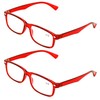 2 Pairs Casual Rectangular Reading Glasses - Stylish Simple Readers