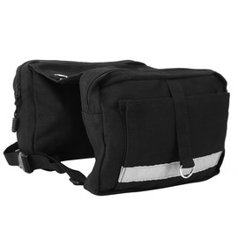 Reflective Stripe Canvas Bag Outdoor Sports Multifunction Large Capacity Pack AccessoryBlack