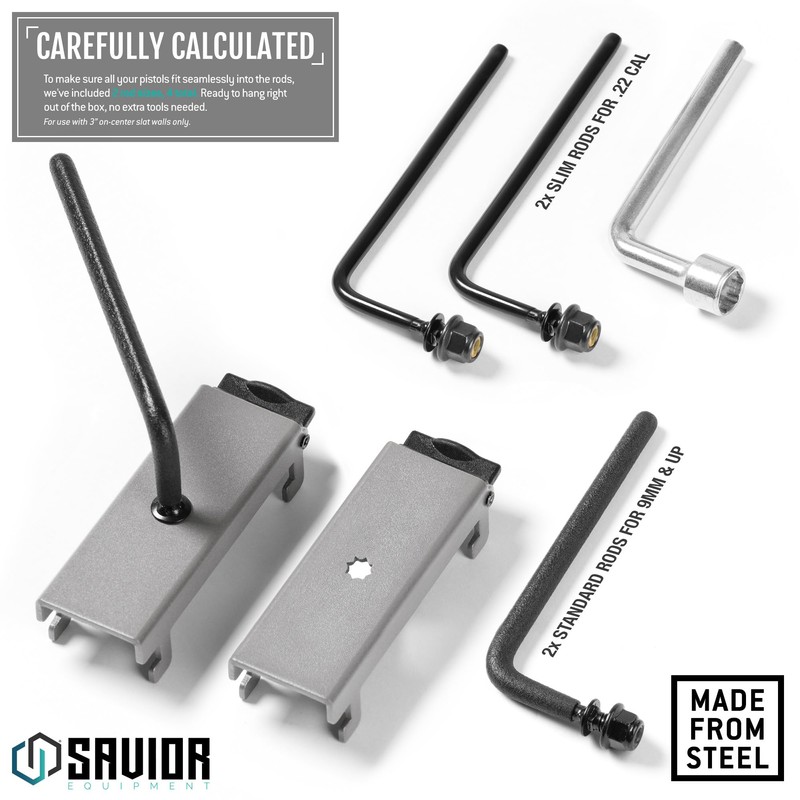 Savior Equipment Wall Rack System Angle Adjustable Pistol Barrel Holder