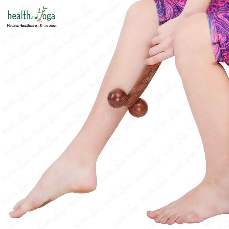 SoulGenie HealthAndYoga™ NatureSooth Wooden Massage Roller – Wood Therapy Massage