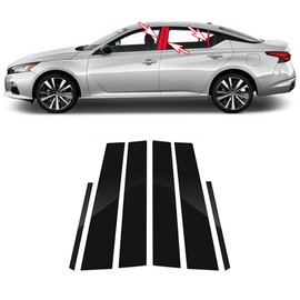 6pcs Black Car Window Center Pillar Stickers for Nissan Altima(2019-2025) Car Window Moldings Trim Protect The Center Pillar Prevent Scratches Car Tuning Accessories