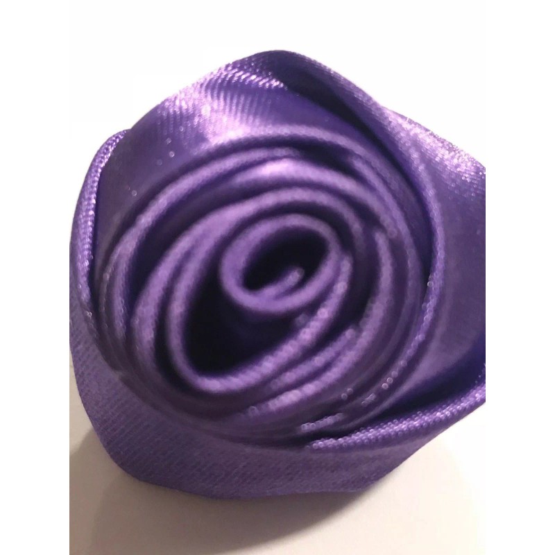 Unbranded Rose Shaped Lapel Stud Pin - Purple Silky Texture