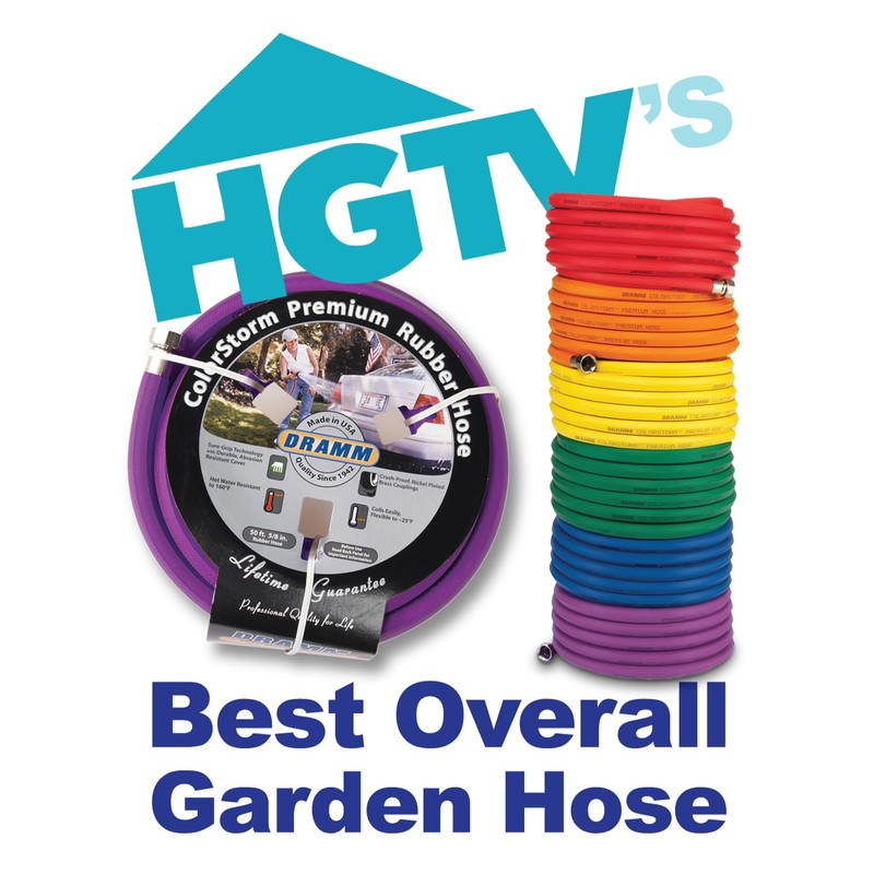 Dramm ColorStorm Premium Rubber Garden Hose, No Kink, Leak Proof