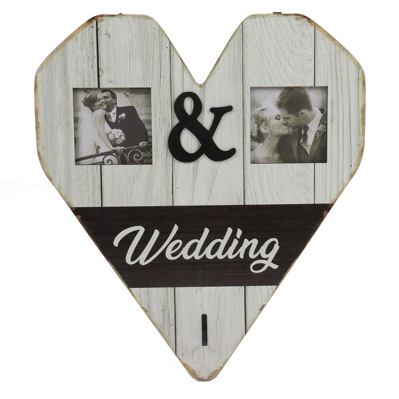 Wood Wedding Picture Frame Key Hook Wall Hanging Decoration Love