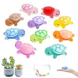 YALiya 10 Piezas Luminous Mini Turtles Resin Figures, Resin Turtles, Mini Turtle, Glowing Small Sea Creatures, Suitable for DIY Decorative Pot Decoration, Miniature Garden, Aquarium (A)