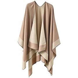 Reversible Shawl Wrap for Women Ladies, Open Front Poncho Cape Warm Blanket for Winter Fall