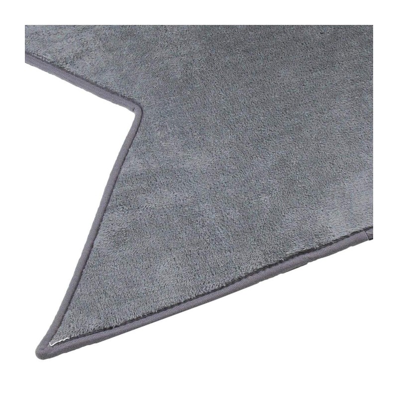 Microfibre Rug for Children’s Bedrooms – Star-Shaped – Grey