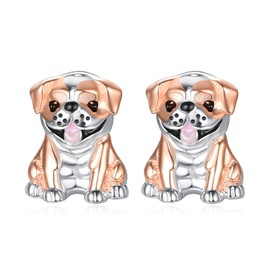 TANGPOET English Bulldog Stud Earrings for Women Sterling Silver Bull Dog Jewelry Gifts for Dog Mom Dog Lovers for Birthday Christmas Valentines Day Mother's Day