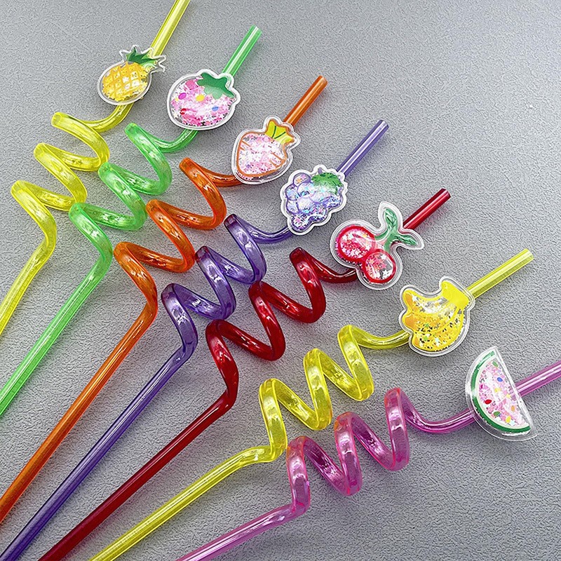 8 Pieces Reusable Straws Set - Curly & Bendy Straws