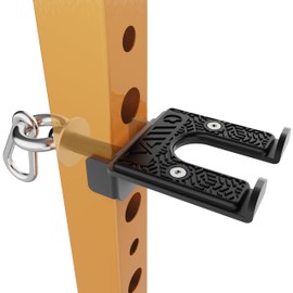 VAIIO 2-in-1 Olympic Barbell Holder and Resistance Band Anchor for 2x2 Power Racks, Fits 5/8"-1" Holes, Heavy Duty Steel Bar Storage Hanger with Protective Padding