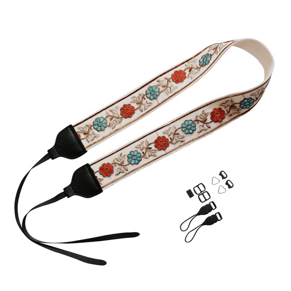 UNIKSTRAP Original Design Adjustable Camera Strap Rococo Style Embroidery Floral
