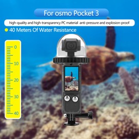 WEWOGA Osmo Pocket 3 40M/131FT Underwater Diving Case Protective Shell Compatible for DJI Osmo Pocket 3 Waterproof Accessories-Black