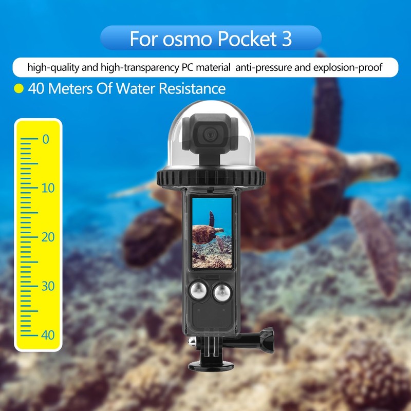 WEWOGA Osmo Pocket 3 40M/131FT Underwater Diving Case Protective Shell