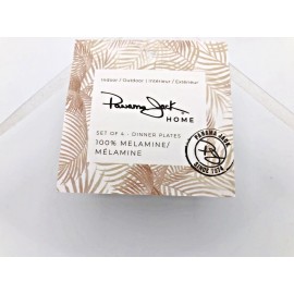 PANAMA JACK MELAMINE 10.5" Deep Dish Dinner Plates Terracotta NEW (Set of 4)