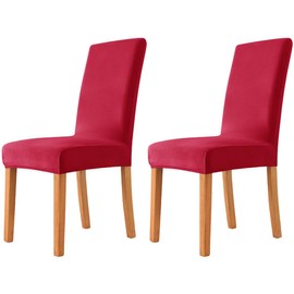 AXZDTH 2 Pcs Dining Room Large Velvet High Back Chair Covers Elastic Stretchable Parson Chair Covers Slipcover for Kitchen and Dining Room Banquet Home Party Decor