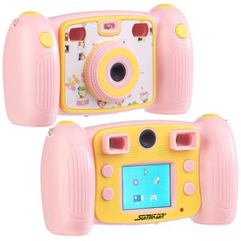 Somikon Children's Camera: Children's Full HD Digital Camera, 2nd Lens for Selfies & 2 Viewfinders, Pink (Camera Children, Children's Camera, Birthday Gift)