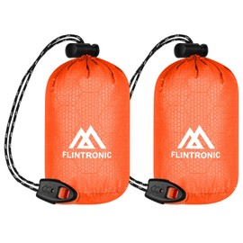 Flintronic Emergency Sleeping Bag, 2 Pack Bivvy Bag, Emergency, Survival Sleeping Bag, Waterproof Emergency Blanket, Heat Resistant Cold Protection, Survival Bivvy Bag for Outdoor/Hiking/Camping