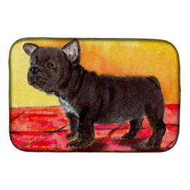 Caroline's Treasures SS8869DDM French Bulldog Dish Drying Mat Absorbent Dish Drying Mat Pad for Kitchen Counter Dish Drainer Mat for Countertop, 14 x 21", Multicolor