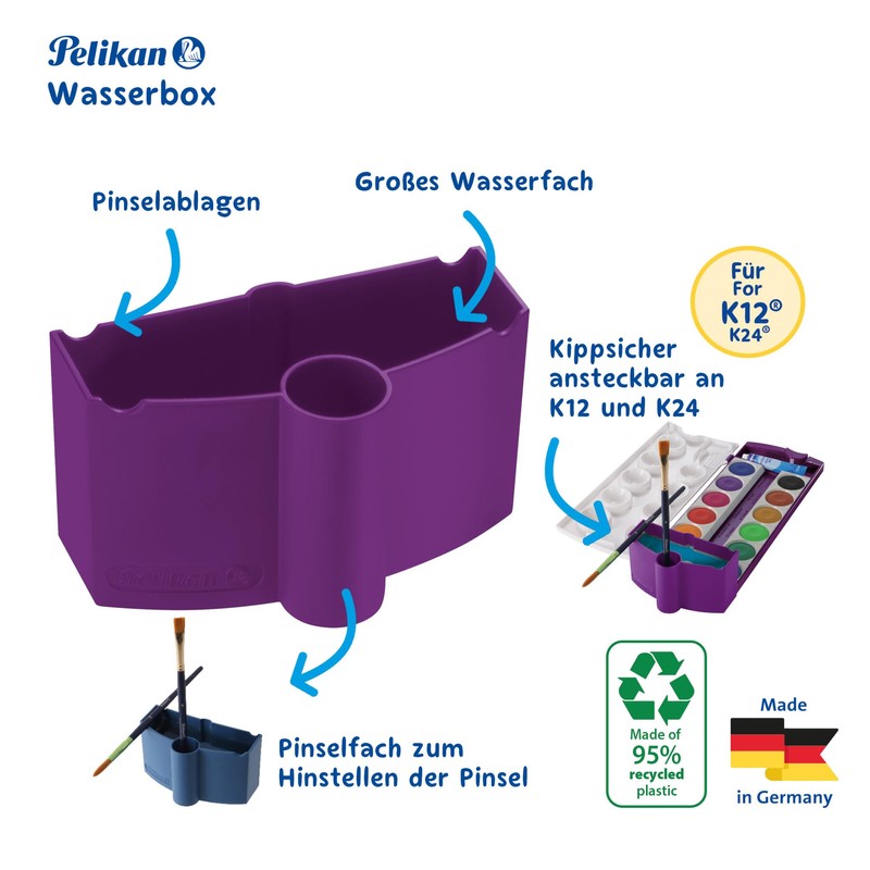 Pelikan Eco 824019 Water Box with Brush Holder Purple