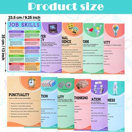 Watersay 11 Pcs Job Skills Posters Educational Bulletin Board Set Essential Qualities Employers Seek Posters 9.25 x 13.78 Inch Multicolor Posters for High School Classroom Decor College Library