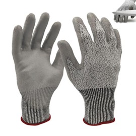 Jimkply 1 Paar schnittfeste Handschuhe, Schutzklasse 5, Lebensmittelecht, ideal für Fischfilet, Fleischschneiden, Austernöffnen und Holzschnitzerei (S)