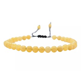 Amazing Gemstones Yellow Calcite Anklet (Without Knotted) - 6mm Bead Anklet