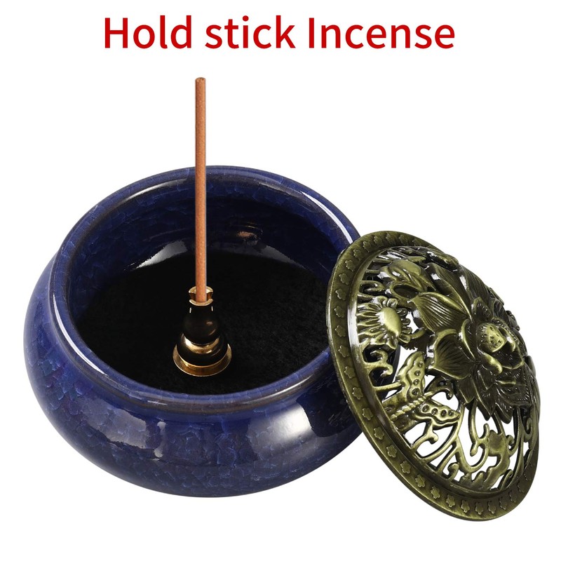 Miupoo Incense Burner and Cone Incense Holder with Brass Incense