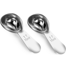 Coffee Scoop, Stainless Steel Coffee Measuring Spoon, Short Handle for Easy Use, Fits Canisters, for Ground Coffees, Beans, Espresso, Powder, 15ml Silver, Home and Office Kitchen Tool