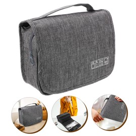 WOONEKY Hanging Hook Toiletries Bag Large Capacity Cosmetic Organizer for Travel Compact Makeup Storage Multi Pocket Design for Cosmetics and Accessories Lightweight and Durable Wash Bag