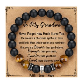TONY & SANDY Grandson Bracelet Gifts from Grandma, Cool Grandson Birthday Stocking Stuffers for Teens Adults Teenage Boys Gifts Ideas 11 10 12 13 15 14 16 18 Year Old Easter Graduation