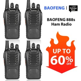 BAOFENG 888s 5W UHF Ham Radio Long Range, Portable Handheld Walkie Talkie, Two Way Emergency Radio, Audio Products Electronic Gadgets for Men - Pack: 2 Pack mini VT-C2