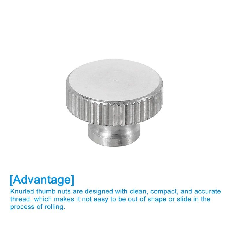sourcing map Knurled Thumb Nuts, 6Pcs M3 x D11mm x