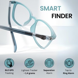 Glasses Tracker for Apple iOS| Apple Find My Alternate| Locate Spectacles, Find Eyewear, Never Lose Sunshades| Light Weight, Small Size, fit All Specs Size| Battery, Charger, Accessory Included