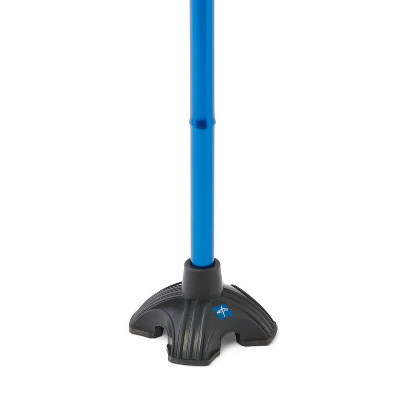 Medline Offset Folding Cane, 4-Point Base with Cushioned Gel Handle,