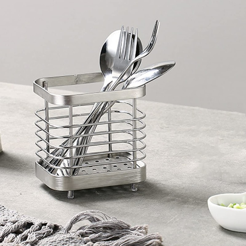 ANHORTS Utensil Holder, Stainless Steel Sink Utensil Holder Countertop, Kitchen