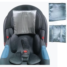 2 Pack Carseat Covers Baby Satin Car Seat Headrest Cover for Babies Baby Hair Protector Soft Silk Feeling Protection Silk Head Cover Satin car seat headrest Protector Support(Grey)