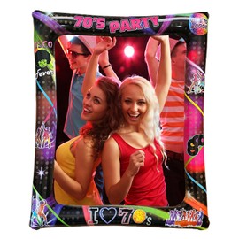 70’s Party Inflatable Photo Frame,1Pc Retro Party Photo Booth Prop-75x65cm,Giant 70’s Picture Frame Inflatable Photo Frame Blow Up Party Prop for Men Women 1970s Party,Hippie Disco Party Decorations