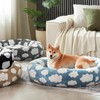 JOEJOY Jacquard Donut Round Dog Beds Medium Sized Dog,Blue 30x30x8in,